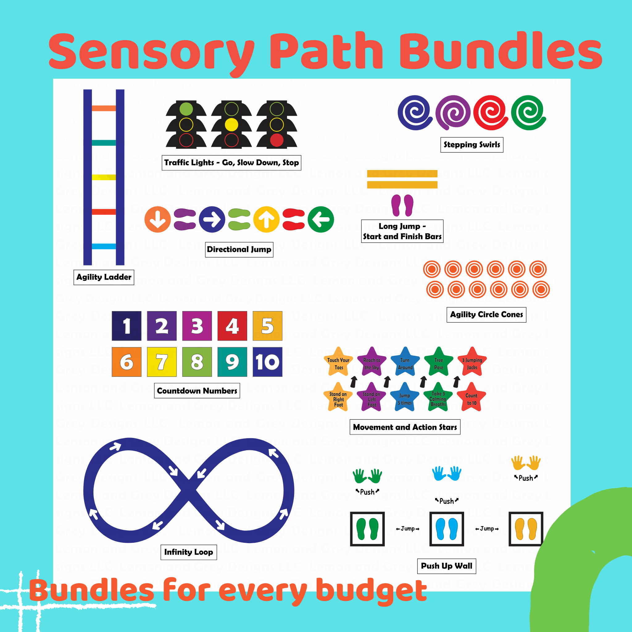 Sensory Path svg bundle, Set of 20 designs, Sensory Pathway, Sensory Walk  svg
