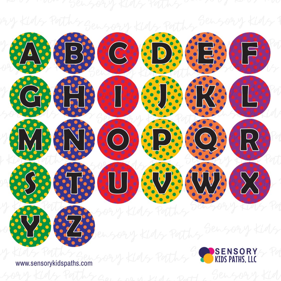 Alphabet Circles Sensory Path Decals | Sensory Kids Paths