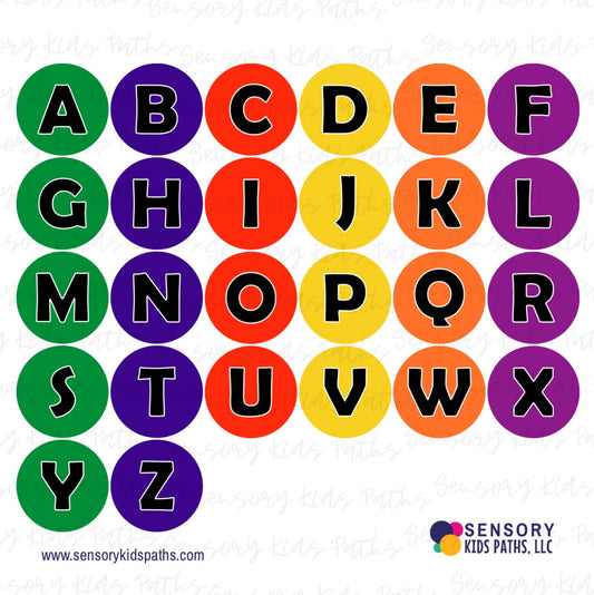 Alphabet Circles Sensory Path Decals - Sensory Kids Paths