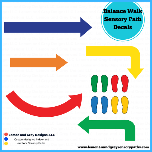 Balance Walk Sensory Path Decals - Lemon and Grey | Sensory Paths
