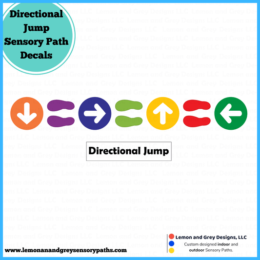Directional Jump Sensory Path Decals - Lemon and Grey | Sensory Paths