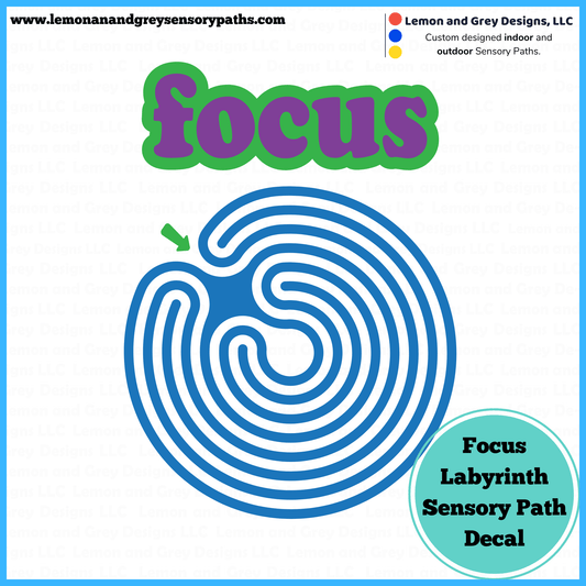 Focus Labyrinth Sensory Path Decal - Lemon and Grey | Sensory Paths