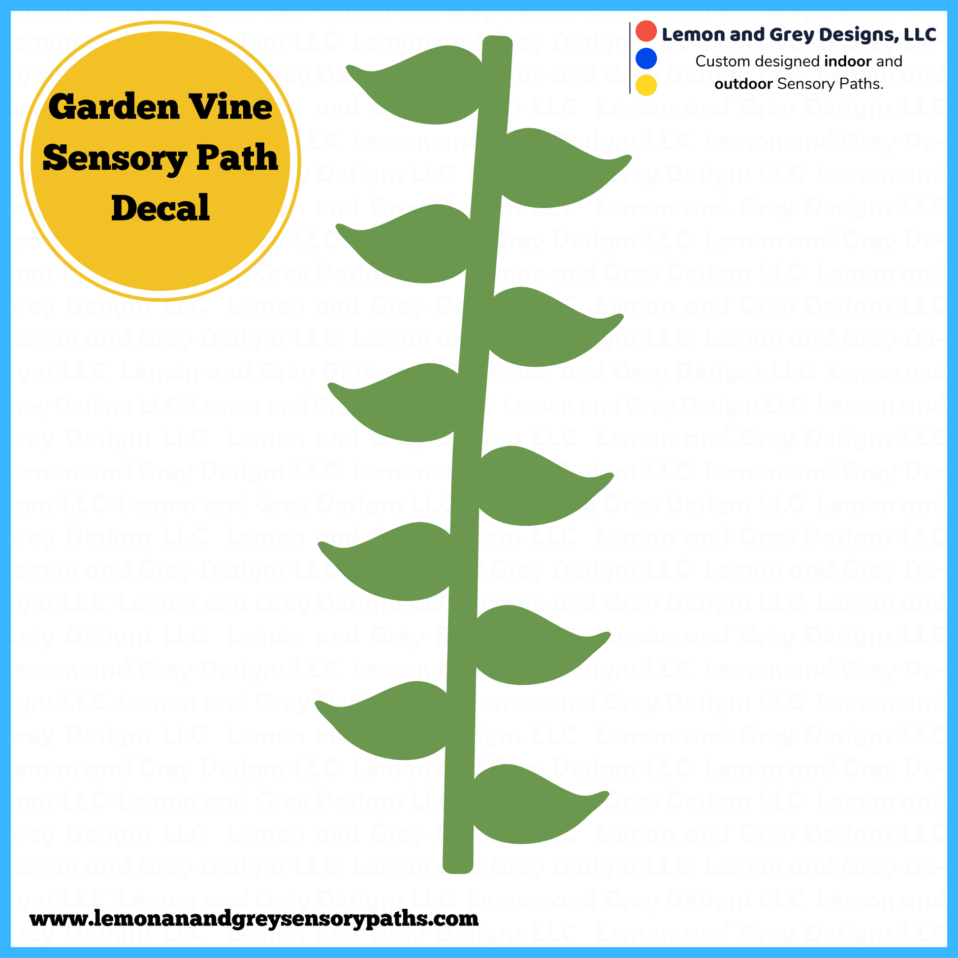 Garden Vine Sensory Path Decal - Lemon and Grey | Sensory Paths