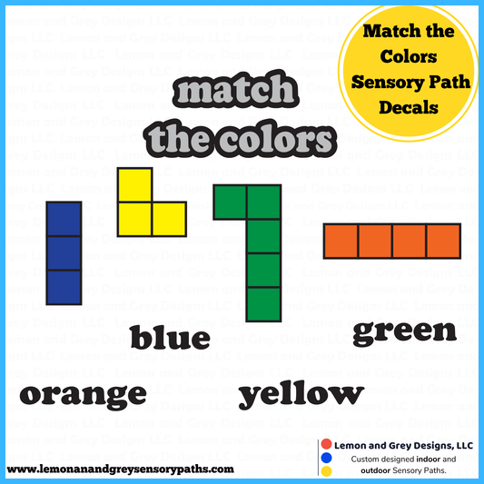 Match the Color Sensory Path Decals - Lemon and Grey | Sensory Paths